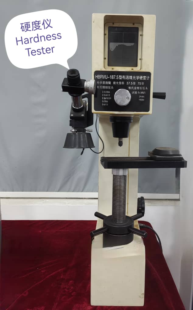 Hardness tester for bronze bushings and machined bronze parts