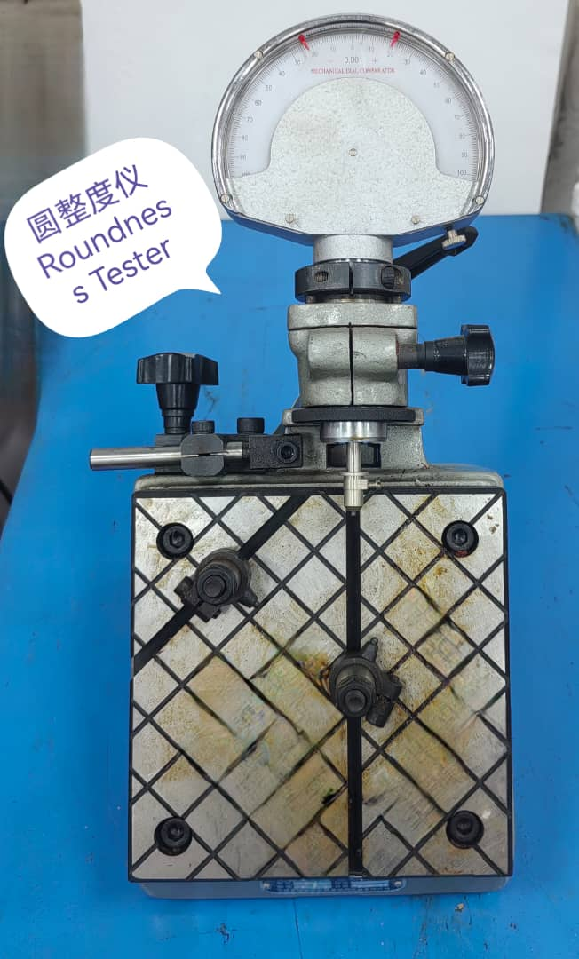 Roundness tester for bronze sleeves rings and turned parts