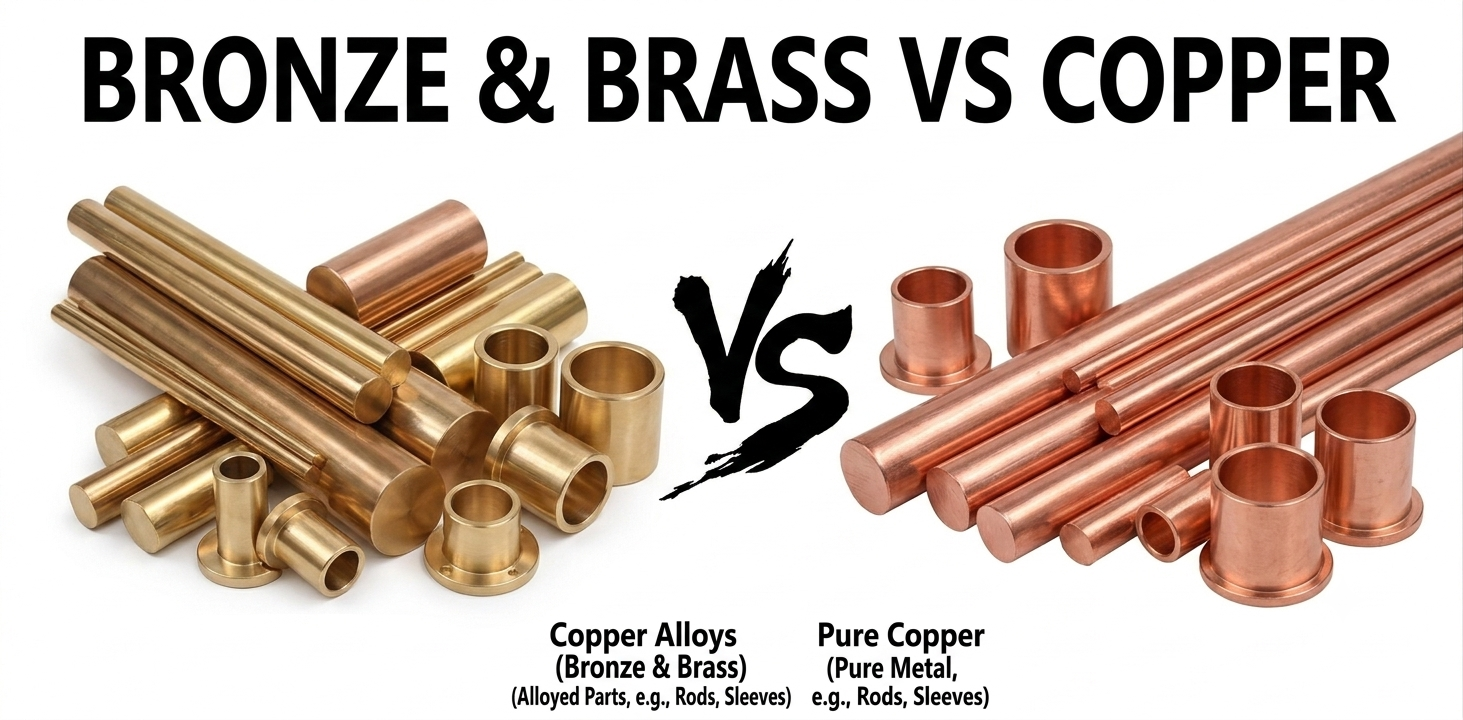 Bronze vs. brass vs. copper: side-by-side comparison of the three copper metals