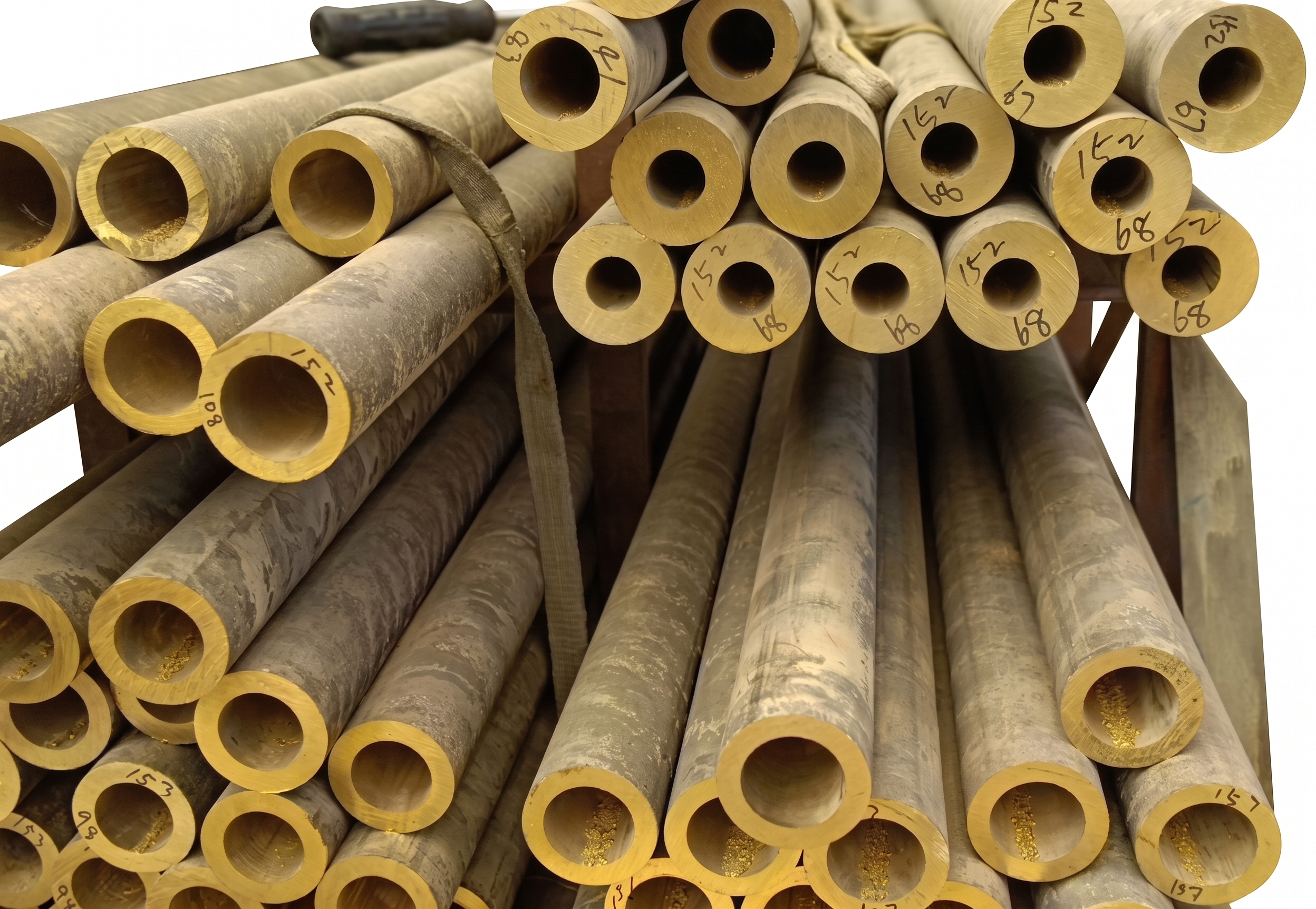 Bronze cored bar stock with hollow center for machining bushings and bearings