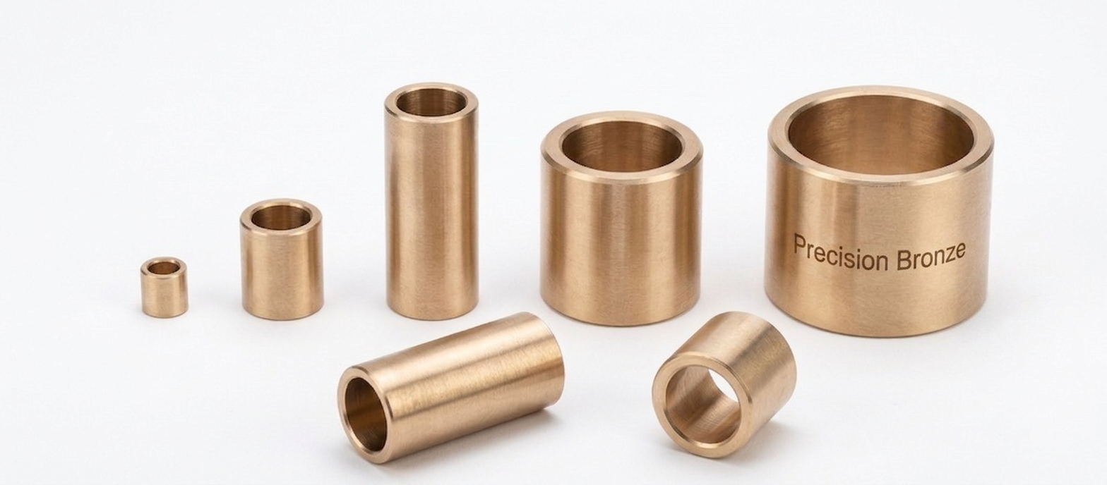 Plain bronze sleeve bushings for industrial bearing applications