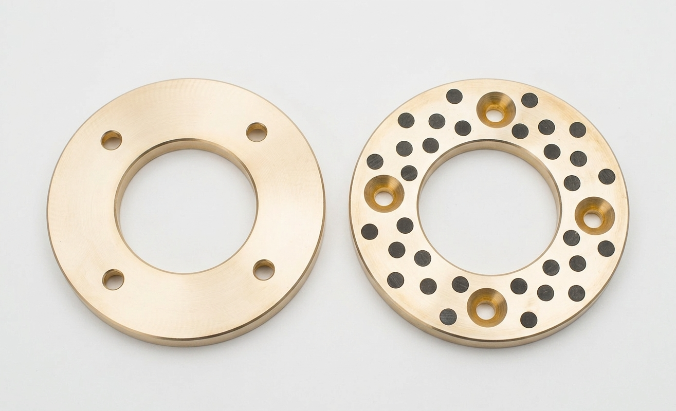 Bronze thrust washers and bearing washers for axial load support